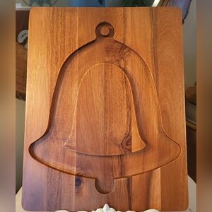 Lenox Holiday Bell Wooden Cutting Board 11x14 Charcuterie Cheese Decor Liberty
